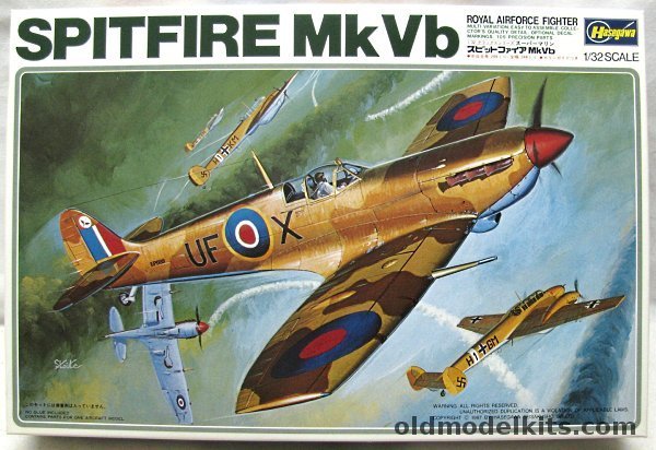 Hasegawa 1/32 Supermarine Spitfire Vb - 601 Sq RAF Sicily 1943 / 303 Sq RAF Spring 1942 / 145 Sq (Desert Camouflage) RAF Helwan May 1942, S18 plastic model kit